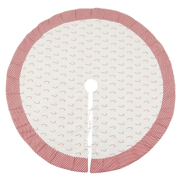 Tistheseason 72 in. Candy Cane Tree Skirt, Red - TI2658796