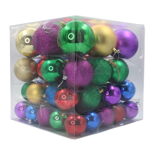 Queens Of Christmas Ball Ornaments, Multi Color, 62PK - ORN-62PK-ROYAL