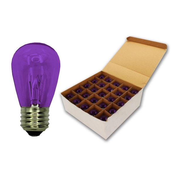 Queens Of Christmas T50 Glass Retrofit Lamp, Purple, 25PK - T50G-RETRO-PU-25PK