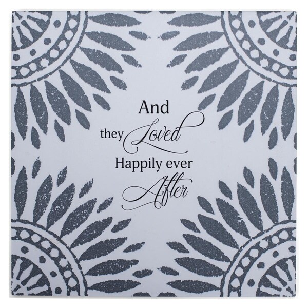 Dicksons Unisex They Loved Happily Cream Tabletop Tile, Multi Color - One Size - TLQ72CP