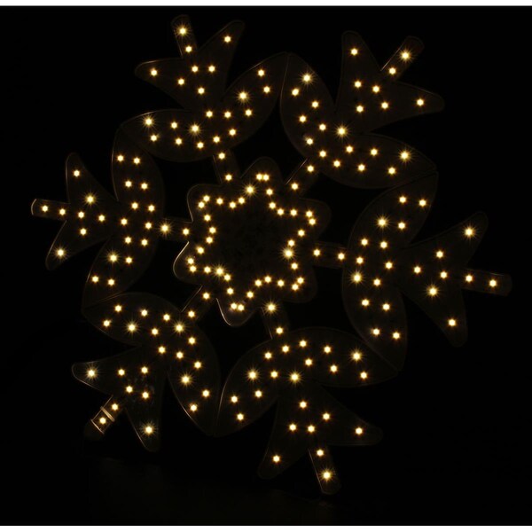 Queens Of Christmas 18 in. LED Snow Flower Snowflake, Warm White - SF-LED-SNFLW18-WW