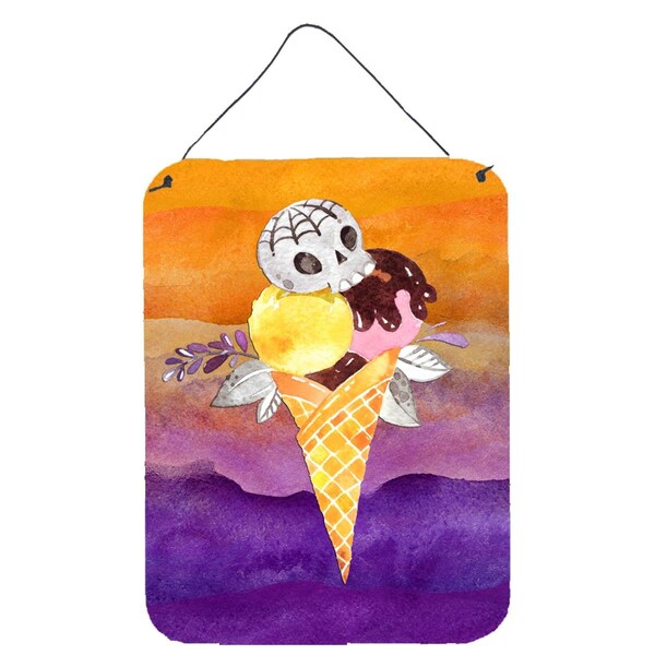 Carolines Treasures Halloween Sweets Ice Cream Skull Wall or Door Hanging Prints - BB7464DS1216