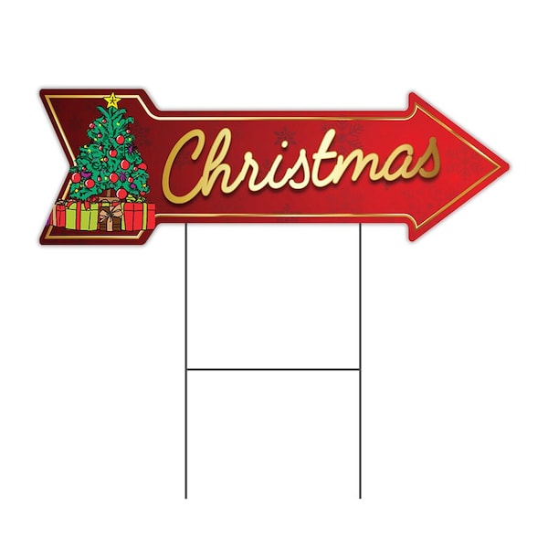 Signmission Christmas Arrow Yard Sign Funny Home Decor 30in Wide - C-ARROW10-DS-999915