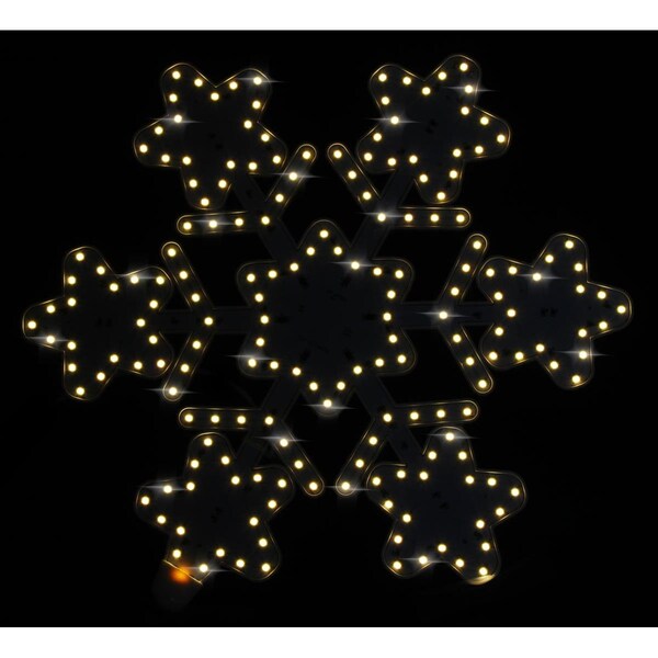 Queens Of Christmas 13 in. Star Hexagon Snowflake - SF-LED-SNSTR13-WW