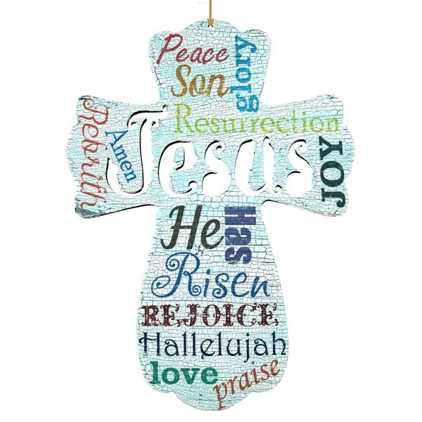 Instrumento Jesus Cross Wooden Ornament - IN3491182