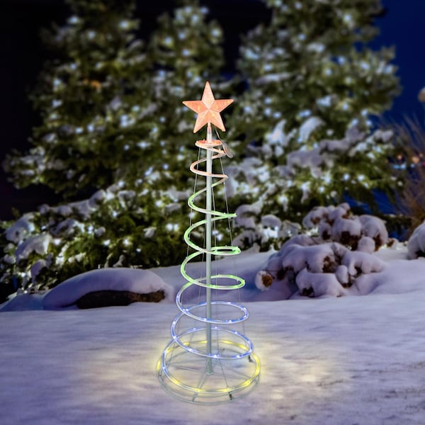 Living Accents Celebrations LED Multi Spiral RGB Ribbon 4 ft. Yard Decor - RGB4ODTS120A