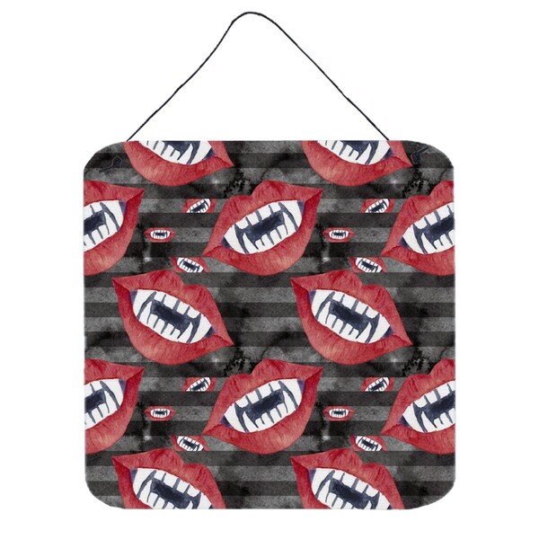 Micasa Watecolor Halloween Vampire Teeth Wall or Door Hanging Prints6 x 6 in. - MI228464