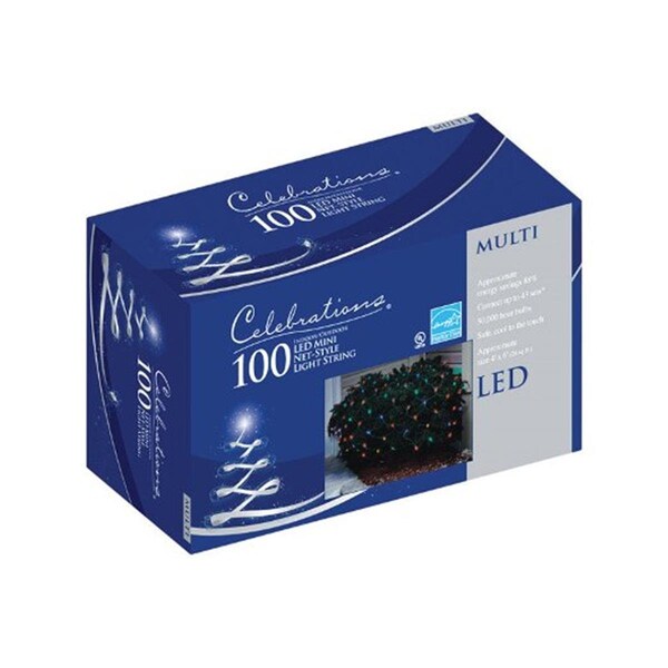 Celebrations 40807-71 4 x 6 ft. 100 Multicolor LED Net Lights - CE9779