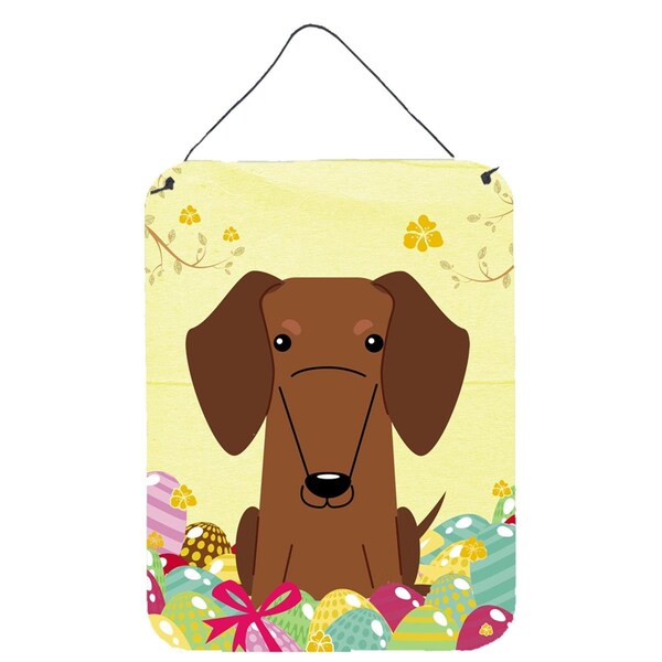 Carolines Treasures Easter Eggs Dachshund Red Brown Wall or Door Hanging Prints - BB6130DS1216