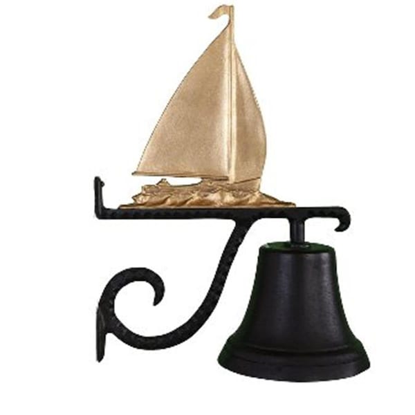 Swivel Cast Bell With Gold Bronze Sailboat Ornament - SW378070