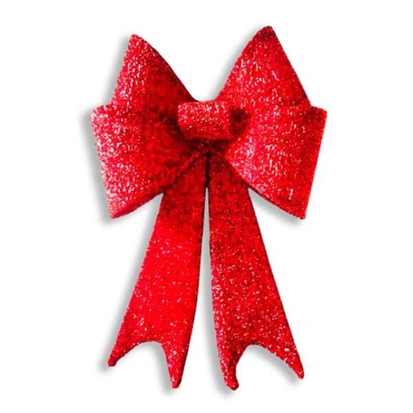 Queens Of Christmas 30 in. Christmas Glitter Mesh Bow, Red - BOW-MESH-30-RE