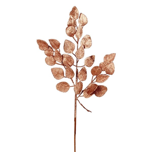 Vickerman 21 in. Rose Gold Glitter Ash Leaf Spray, 12PK - L192058
