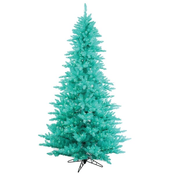 Vickerman 3 ft. x 25 in. Aqua Fir Artificial Christmas Tree with 100 Aqua LED Light & 234 Tip Count, 2PK - K160931LED