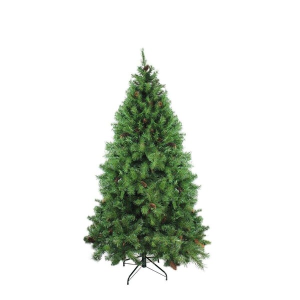 Go-Go 6.5 ft. x 50 in. Dakota Red Pine Full Artificial Christmas Tree with Pine Cones - Unlit - GO72798