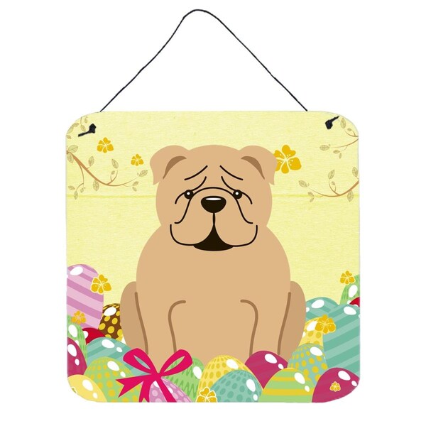 Carolines Treasures Easter Eggs English Bulldog Fawn Wall or Door Hanging Prints - BB6124DS66