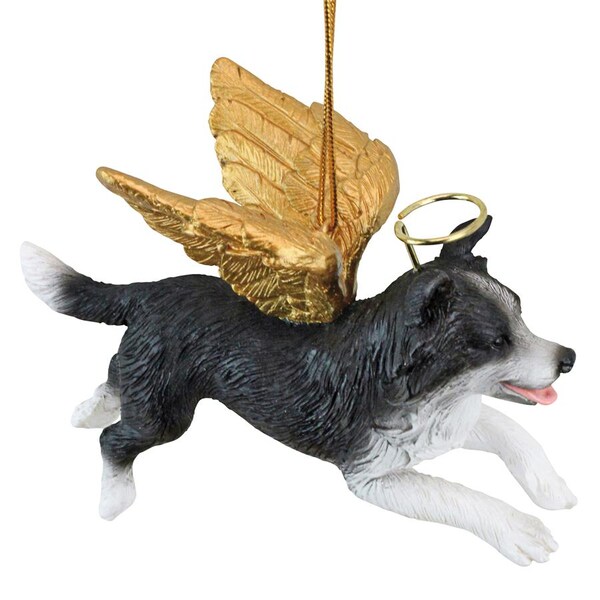 Design Toscano Honor the Pooch: Border Collie Holiday Dog Angel Ornament Collection - JH170715