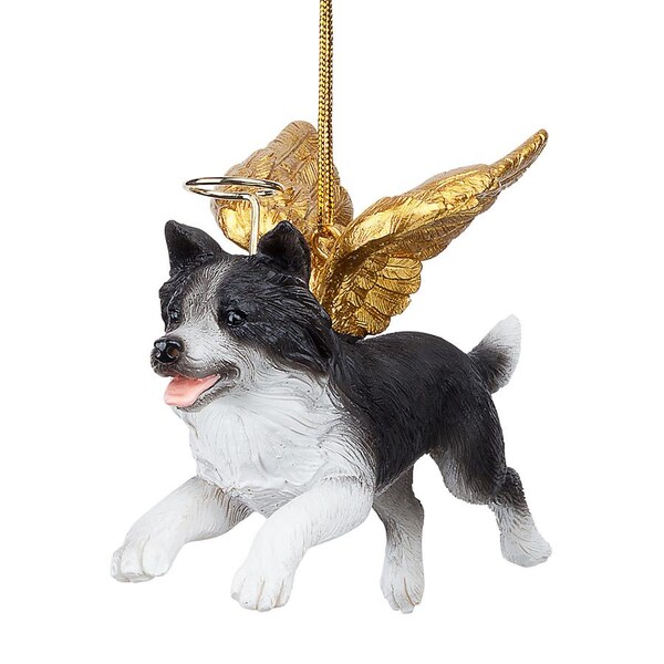 Design Toscano Honor the Pooch: Border Collie Holiday Dog Angel Ornament Collection - JH170715