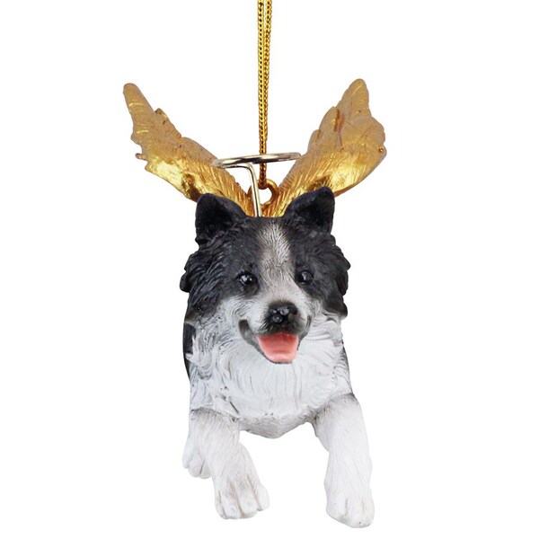Design Toscano Honor the Pooch: Border Collie Holiday Dog Angel Ornament Collection - JH170715