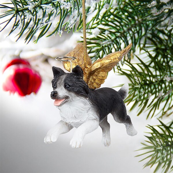 Design Toscano Honor the Pooch: Border Collie Holiday Dog Angel Ornament Collection - JH170715
