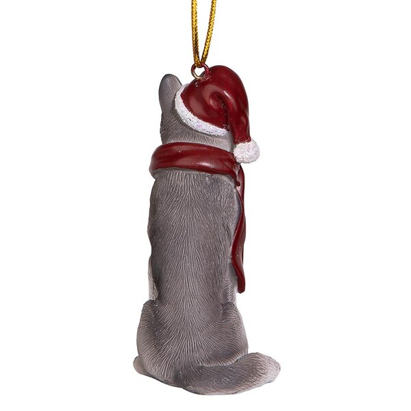 Design Toscano Siberian Husky Holiday Dog Ornament Sculpture - JH576306