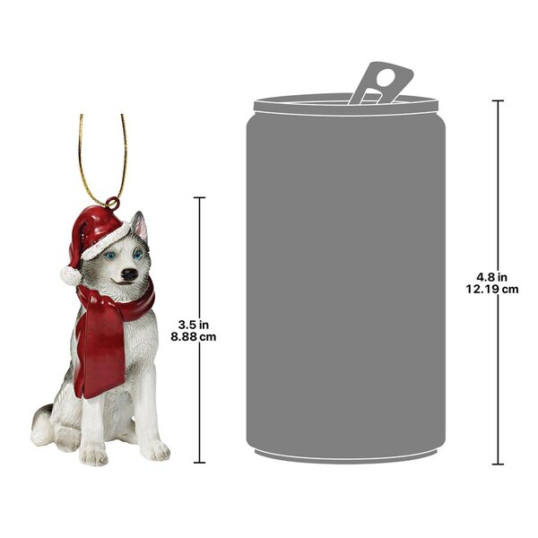 Design Toscano Siberian Husky Holiday Dog Ornament Sculpture - JH576306