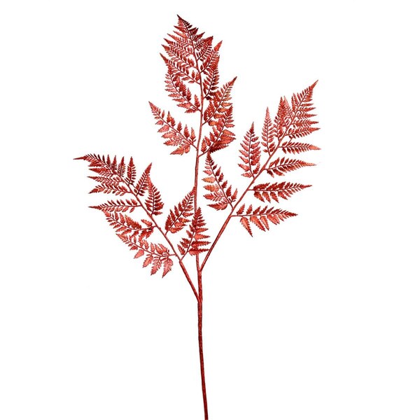Vickerman 42 in. Red Shiny Fern Spray, 2PK - RX192903