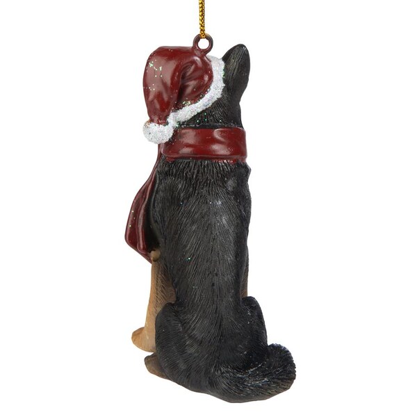 Design Toscano German Shepard Holiday Dog Ornament Sculpture - JH576320