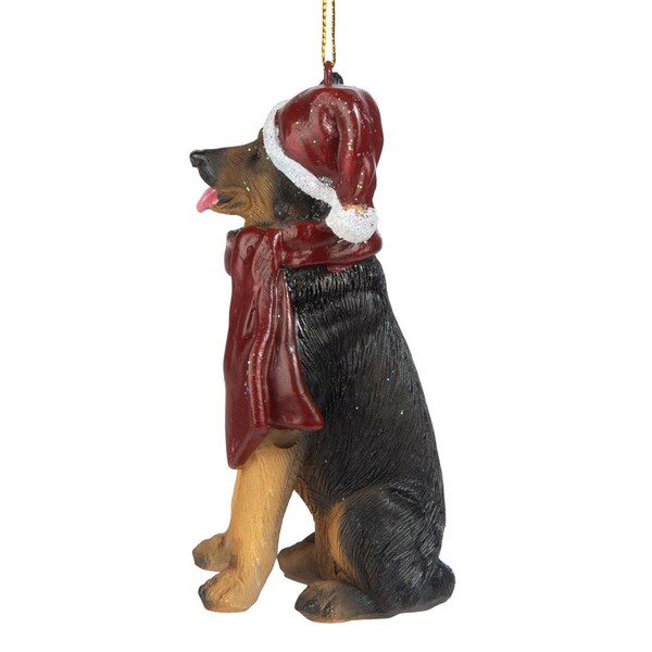 Design Toscano German Shepard Holiday Dog Ornament Sculpture - JH576320