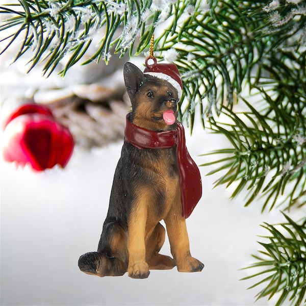 Design Toscano German Shepard Holiday Dog Ornament Sculpture - JH576320