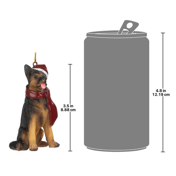 Design Toscano German Shepard Holiday Dog Ornament Sculpture - JH576320