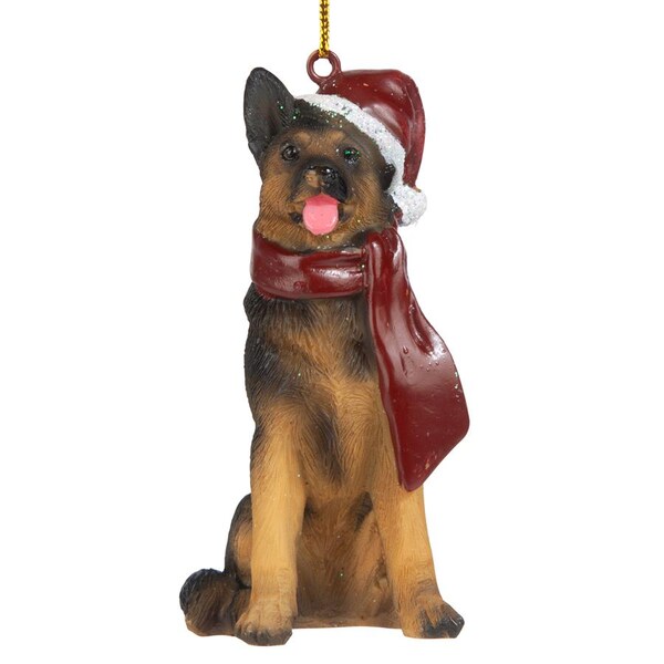 Design Toscano German Shepard Holiday Dog Ornament Sculpture - JH576320