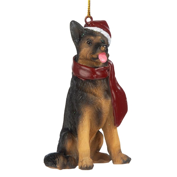 Design Toscano German Shepard Holiday Dog Ornament Sculpture - JH576320