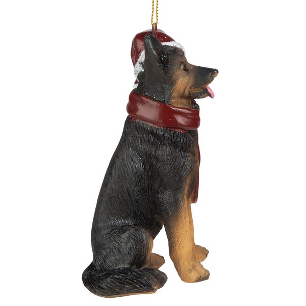 Design Toscano German Shepard Holiday Dog Ornament Sculpture - JH576320