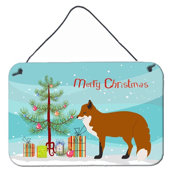 Carolines Treasures Red Fox Christmas Wall or Door Hanging Prints - BB9243DS812