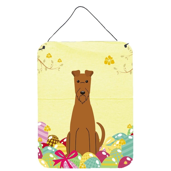 Carolines Treasures Easter Eggs Irish Terrier Wall or Door Hanging Prints - BB6062DS1216