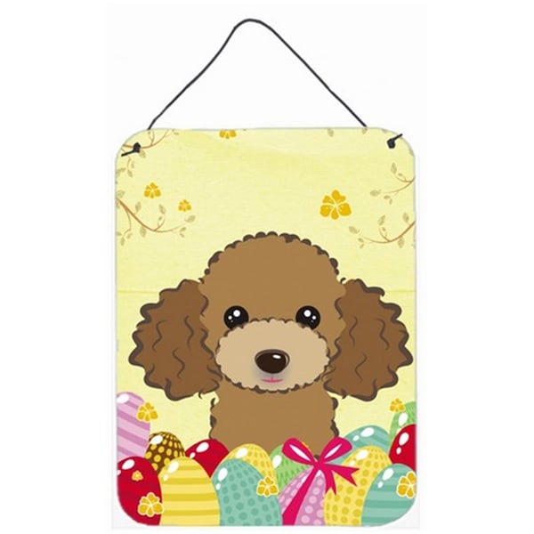 Carolines Treasures Chocolate Brown Poodle Easter Egg Hunt Wall or Door Hanging Prints - BB1938DS1216