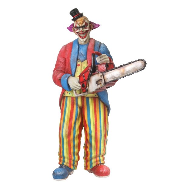 Queens Of Christmas 6 ft. Scary Clown Chainsaw Figurine - HWN-CLWN-CHNSW