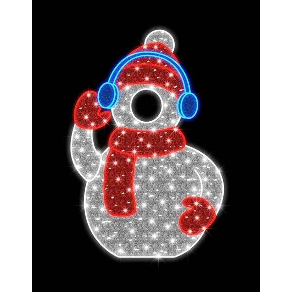 Queens Of Christmas Waving Snowman Photo Op Decor - WL-MTNF-PO-WAVE-SNMN