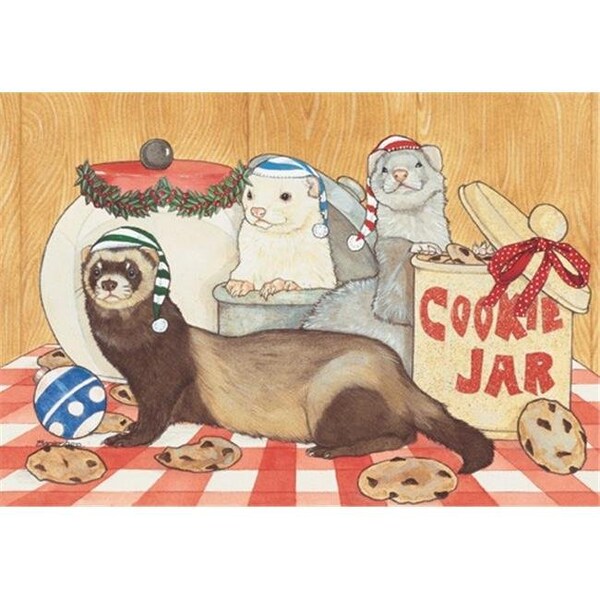 Pipsqueak Productions Pipsqueak Productions C950 Holiday Ferret Christmas Boxed Cards - Pack of 10 - C950