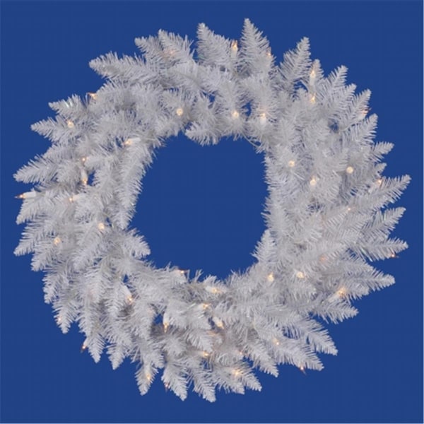 Vickerman 30 in. Crystal White Wreath 45LED White - A104231LED
