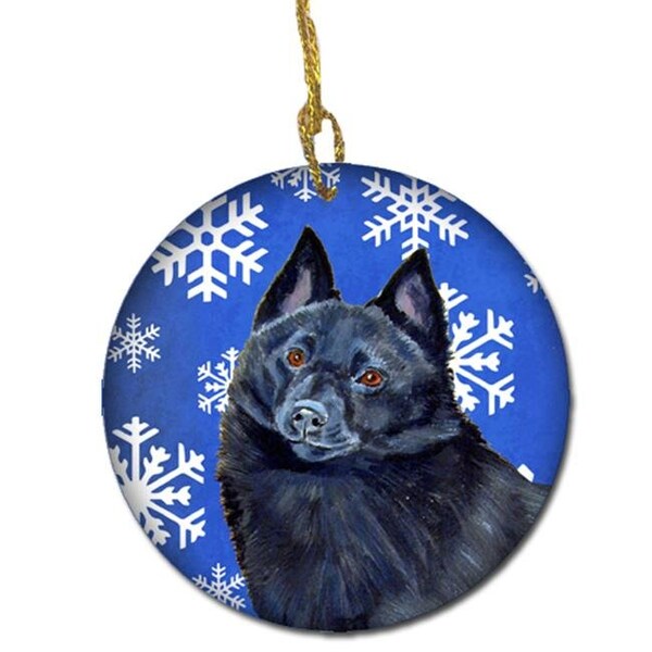Carolines Treasures Carolines Treasures LH9294-CO1 Schipperke Winter Snowflake Holiday Ceramic Ornament - LH9294-CO1