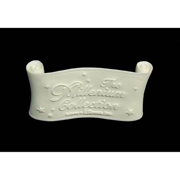 Roman 4 in. Ivory the Millennium Collection Scroll Banner Decoration - 5185387