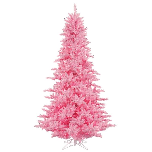 Vickerman 3 ft. x 25 in. Pink Fir Christmas Tree with 100 Pink 234 Tips Dura LED Light - K163731LED