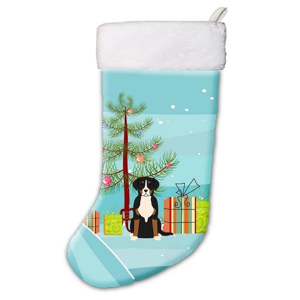 Carolines Treasures Carolines Treasures BB4162CS Merry Christmas Tree Greater Swiss Mountain Dog Christmas Stocking - BB4162CS