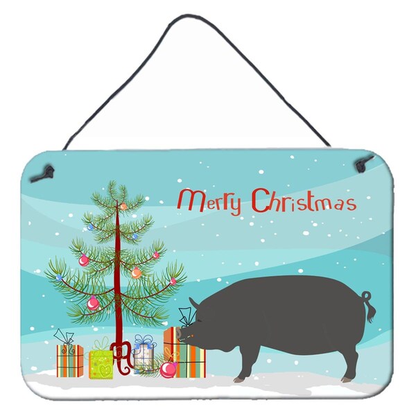 Carolines Treasures Berkshire Pig Christmas Wall or Door Hanging Prints - BB9300DS812