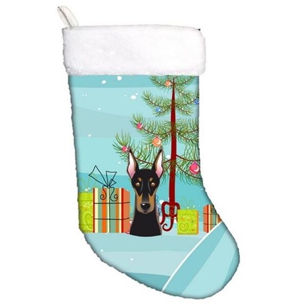 Carolines Treasures Carolines Treasures BB1617CS Christmas Tree & Doberman Christmas Stocking - BB1617CS