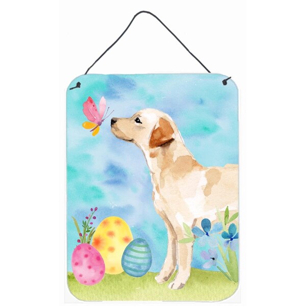 Carolines Treasures Yellow Labrador No.2 Easter Wall or Door Hanging Print - BB9632DS1216