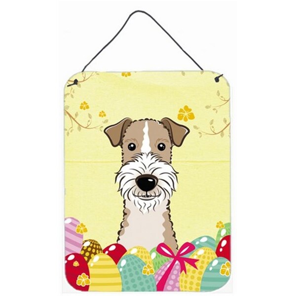 Carolines Treasures Wire Haired Fox Terrier Easter Egg Hunt Wall or Door Hanging Prints - BB1929DS1216
