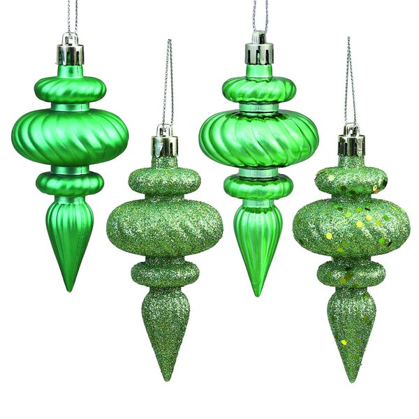 Vickerman Sea Foam 4 Finish Assorted Finial Ornament - 4 in., 8PK - N500044