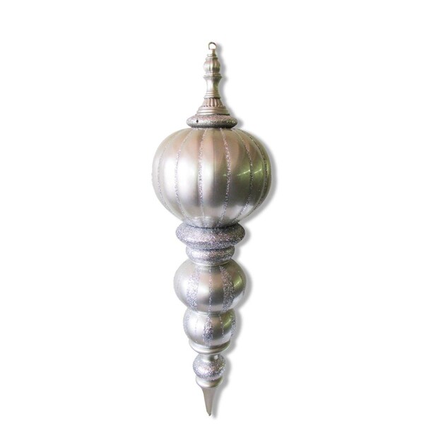 Queens Of Christmas 40 in. Oversized Shatterproof Finial Ornament, Silver - ORN-OVS-40-SLV
